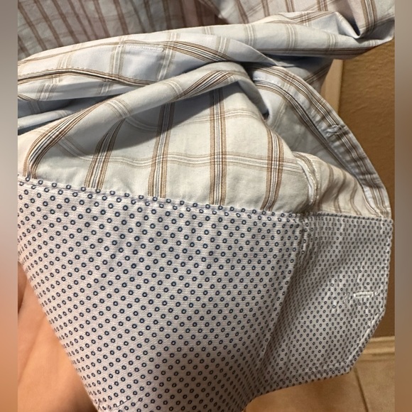 Bugatchi Uomo long sleeve shirt with window pane and birds-eye trim cuff /collar - Picture 11 of 12